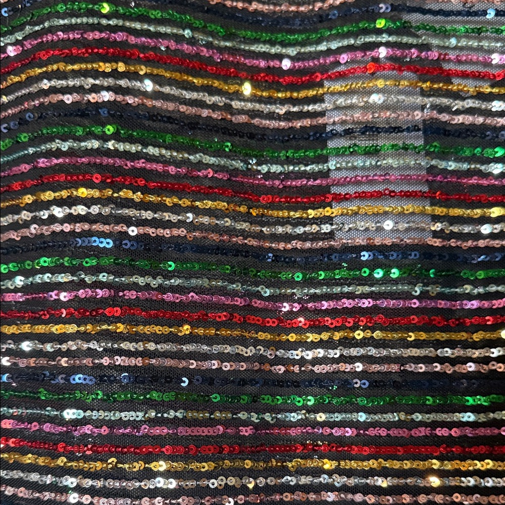 Glittering Multicolor Sequin Crop Top - Picture 5 of 5